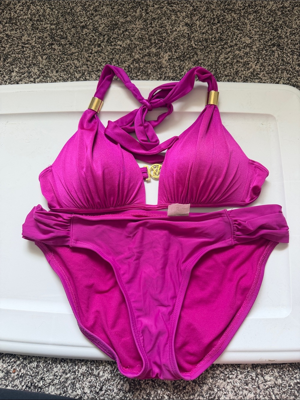 Victoria's Secret Fuchsia Pink Halter Bikini Set